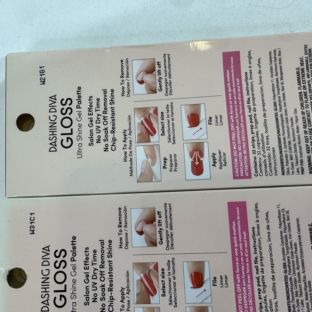 Dashing Diva Gloss Pink Gel Nail Strips 32 Ct 3 Pack Berry Bloodstone Wallflower - Picture 8 of 9
